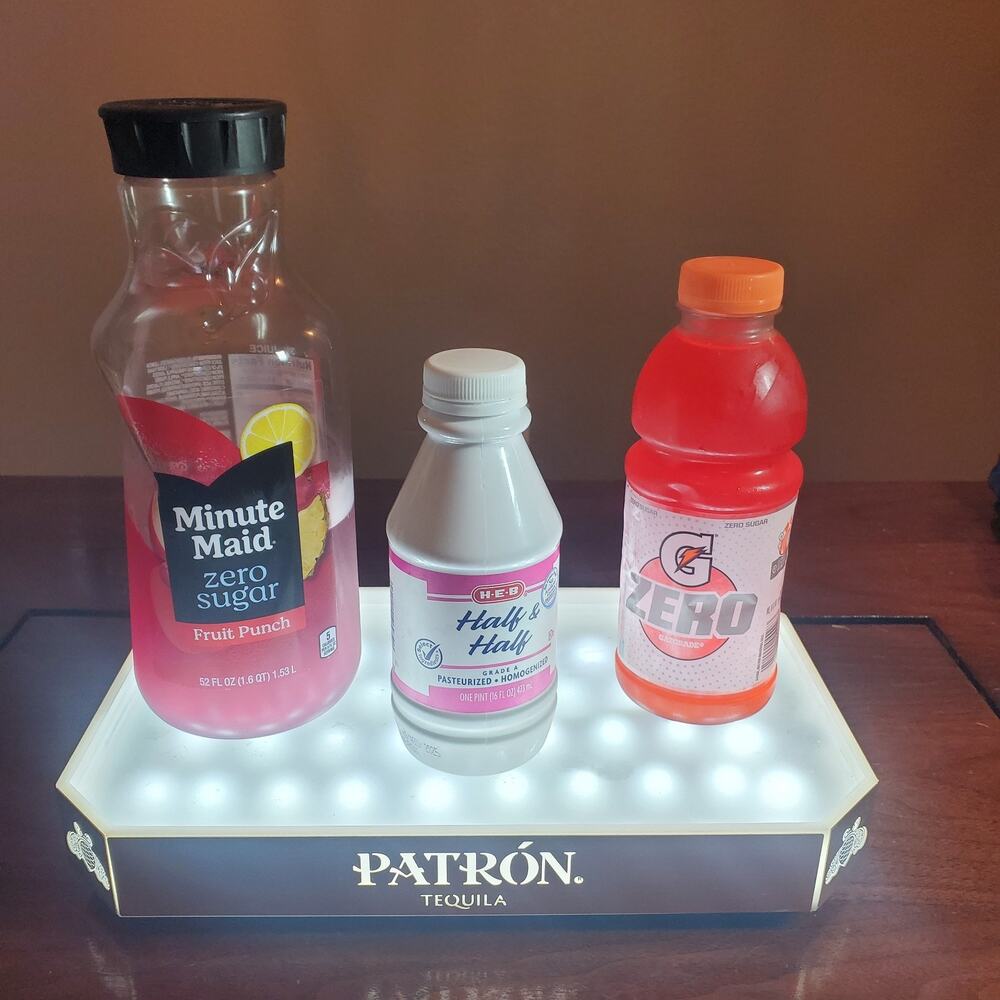 Patron LED Light Up Tray Silver Trim Bar Serving VIP Bottle Service Board